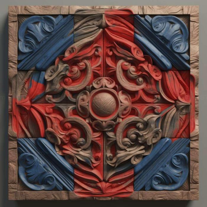 Patterns and decorations (stl red blue 4, PATTERN_1072) 3D models for cnc